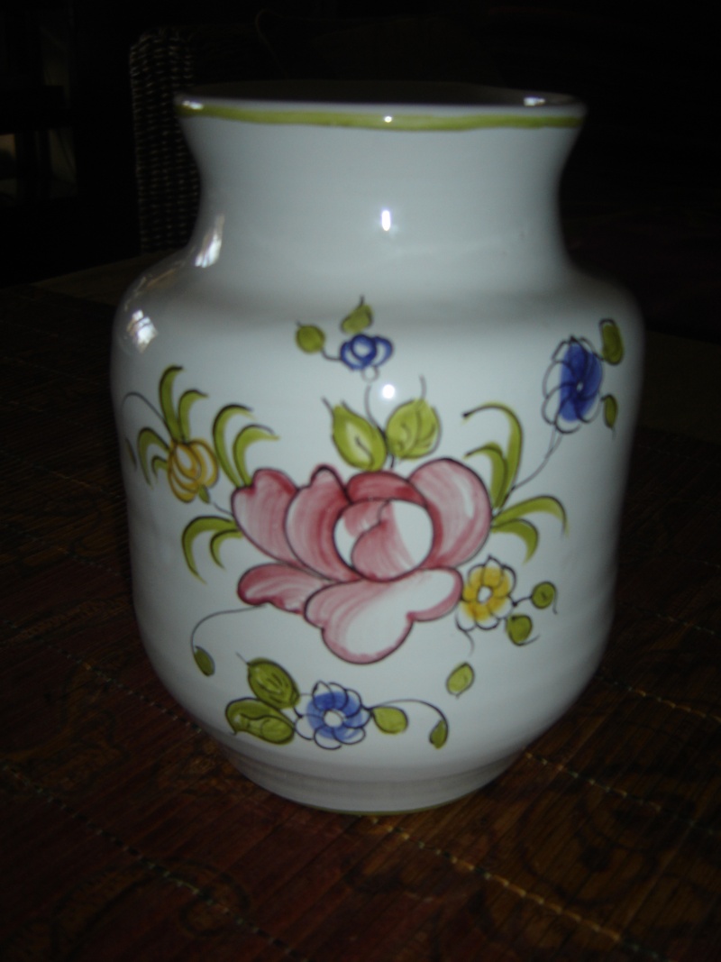 Vase en faïence émaillée "décor floral", Georgeon Vallauris, années 80 00310