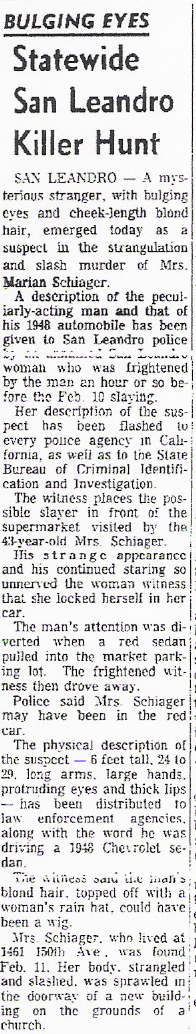 Marian Schiager murdered in Alameda County 1961 Schiag19