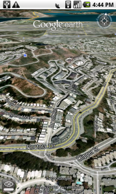 Google Earth hadir di Ponsel Android versi 2.1 ke atas Google10
