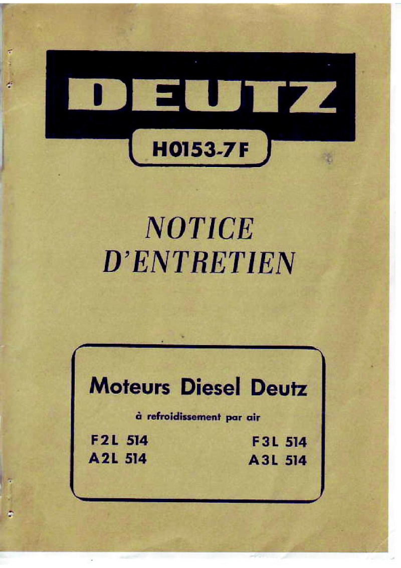 Notice d'entretien des moteurs F2-3L514 Couver11