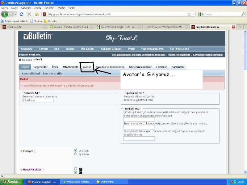 avatar Ekleme Ss10
