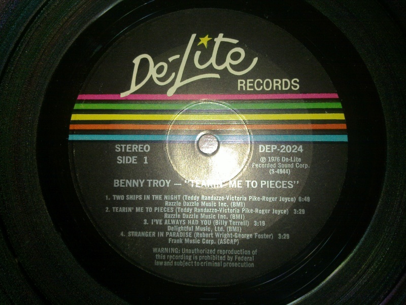LP's - Benny Troy - yearin' me to pieces - delite 1976 20090141