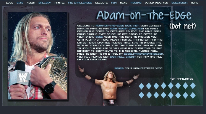 Website of Edge, Rated "R" Superstar Edge10