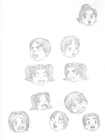 Plusieurs humeurs/positions de chibis 47522010