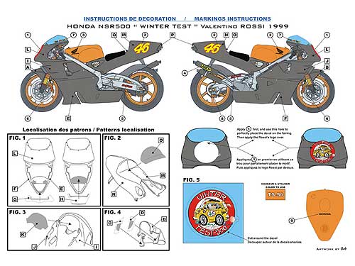 déco honda nsr 500 winter test rossi Dcl-1210