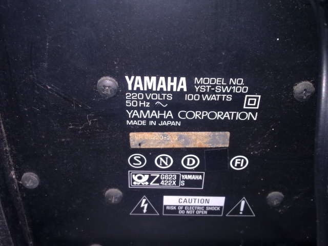 Yamaha YST-SW100 Subwoofer (Used) 20110210