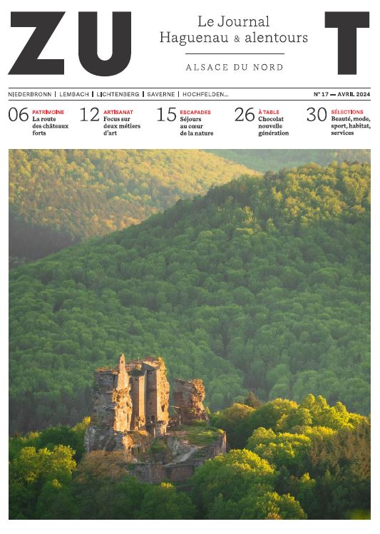 Avril 2024 - Magazine ZUT - Article sur les châteaux forts des Vosges du Nord dont le Schoeneck Captu118