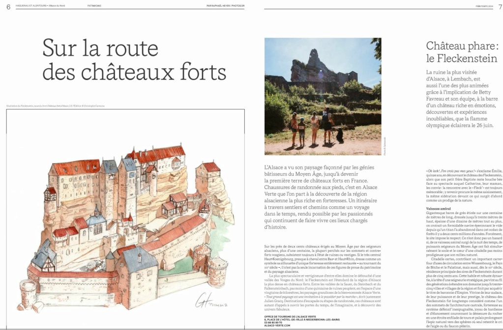 Avril 2024 - Magazine ZUT - Article sur les châteaux forts des Vosges du Nord dont le Schoeneck Captu119