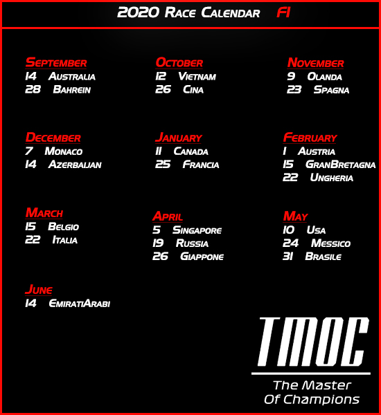 Calendario Gare 2020 F113