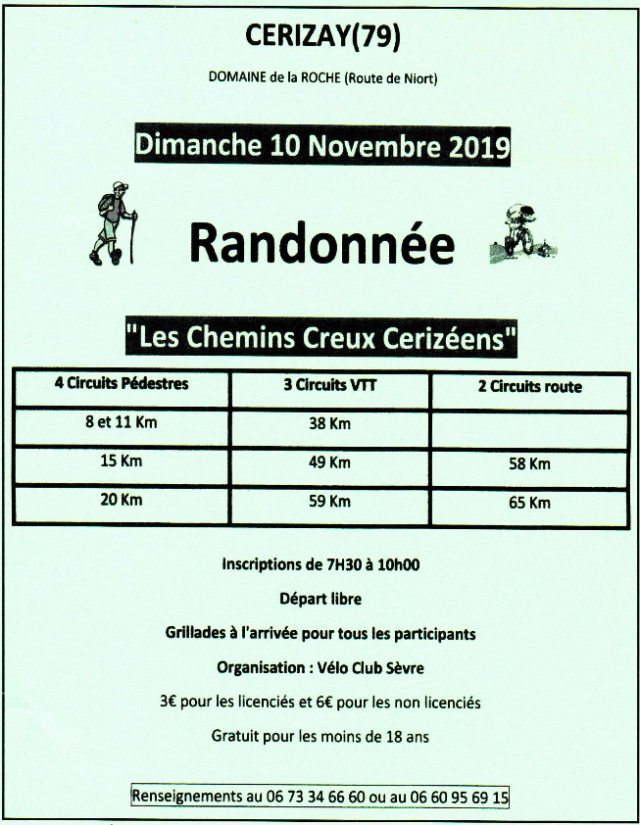 CERIZAY (79) - Les Chemins Creux - dimanche 10 novembre 2019 Captur14