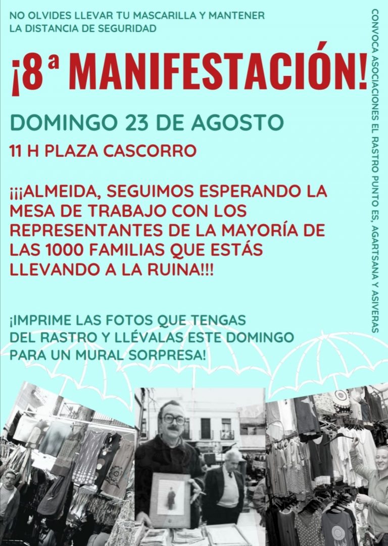 Hoy domingo 23 de agosto de 2020 está transcurriendo la 8ª manifestación en defensa del Rastro de Madrid 964ff610