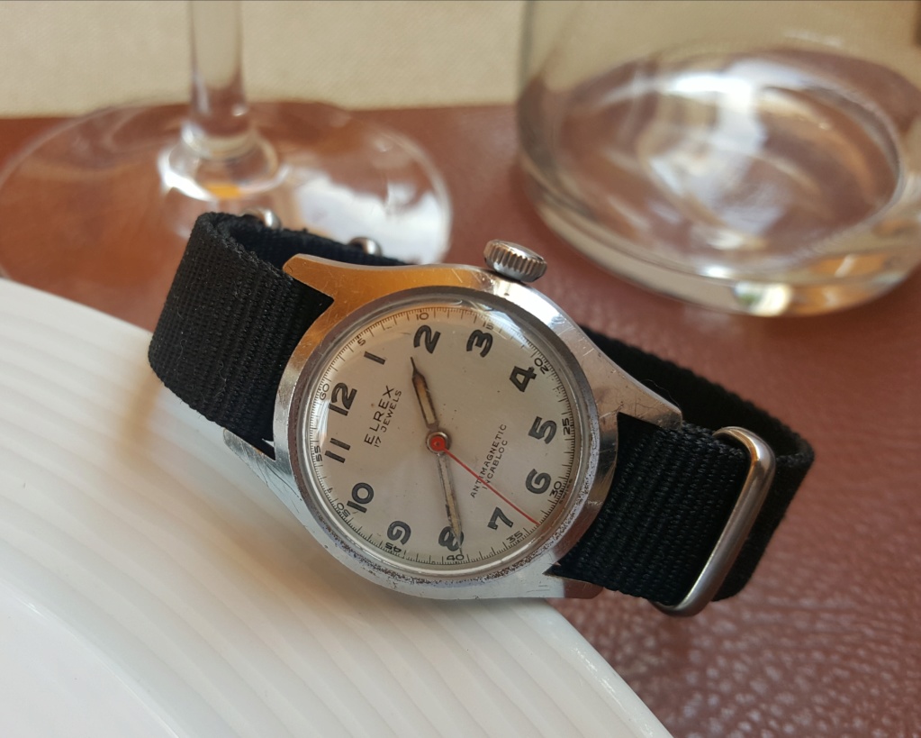 [Vendido] Relógio Vintage ELREX - Military Type ( A. SHILD 1187) - 17Rubís  - 31mm : 100% OK & Original Aaf1e310