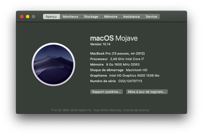 Installation MacOS Mojave Dell Inspiron 15R 5521 Reasum10