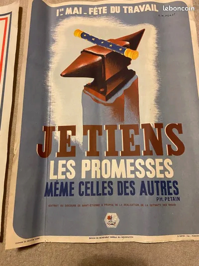 Affiche Pétain fête du travail 92db1610
