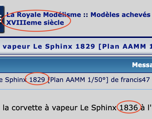Corvette à vapeur Le Sphinx 1829 [Plan AAMM 1/50°] de francis47 Captur48
