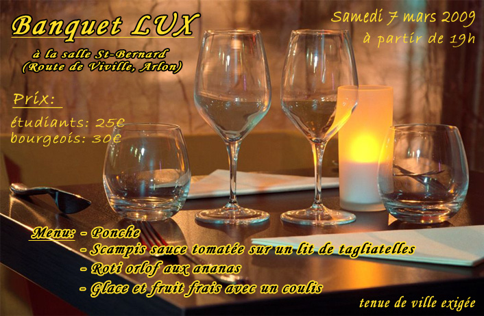 Banquet Lux BxL samedi 7 mars à Arlon Banque10
