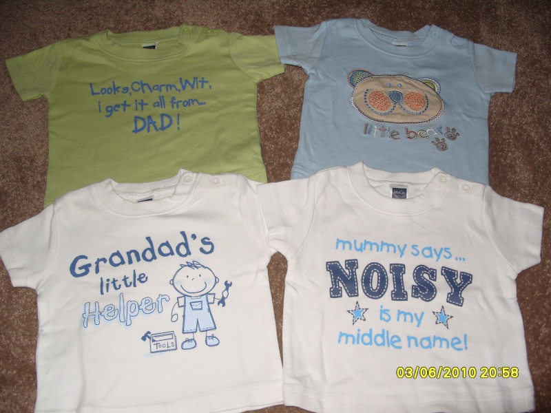 4 x slogan t-shirts from M&co 0-3 months Listed10