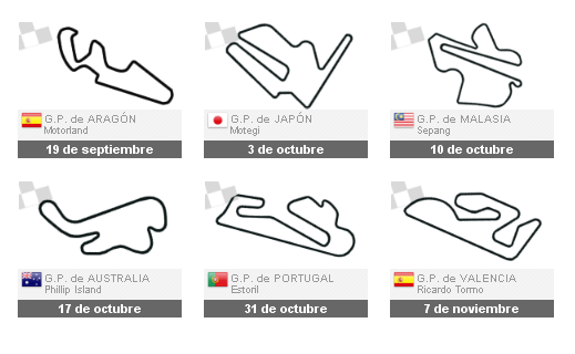 Calendario y Circuitos 218