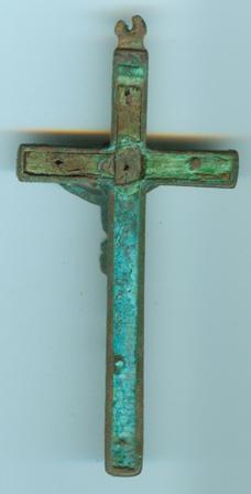 crucifix en bronze et bois d'olivier XIXe Crucif11