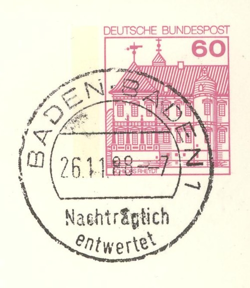 Nachträglich entwertet - Stempel aus Deutschland Baden-10
