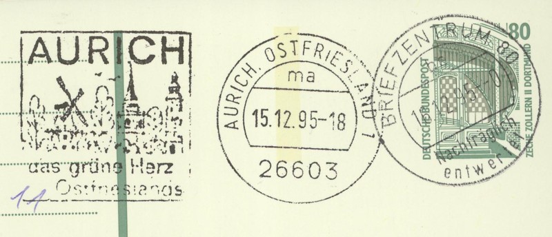 Nachträglich entwertet - Stempel aus Deutschland Briefz11