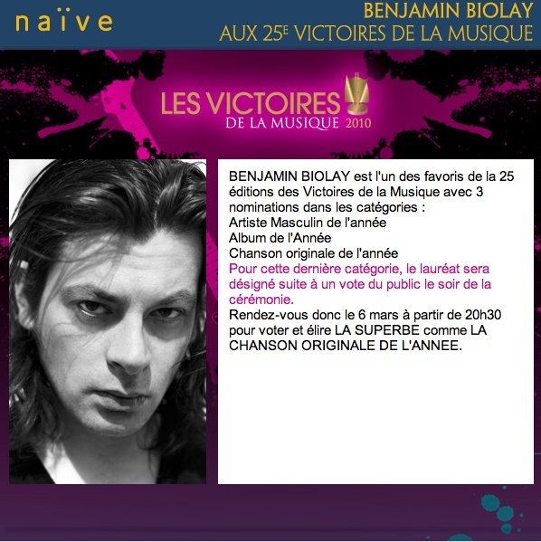 BENJAMIN BIOLAY BIOGRAPHIE ET ACTUALITES - Page 2 Image_35