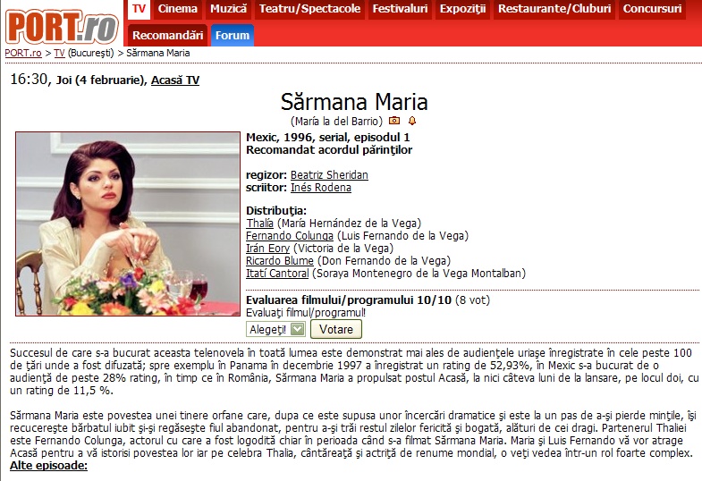 "Maria la del Barrio" : Apo 04.02.2010 sto AcasaTv (Romania)! Maria110