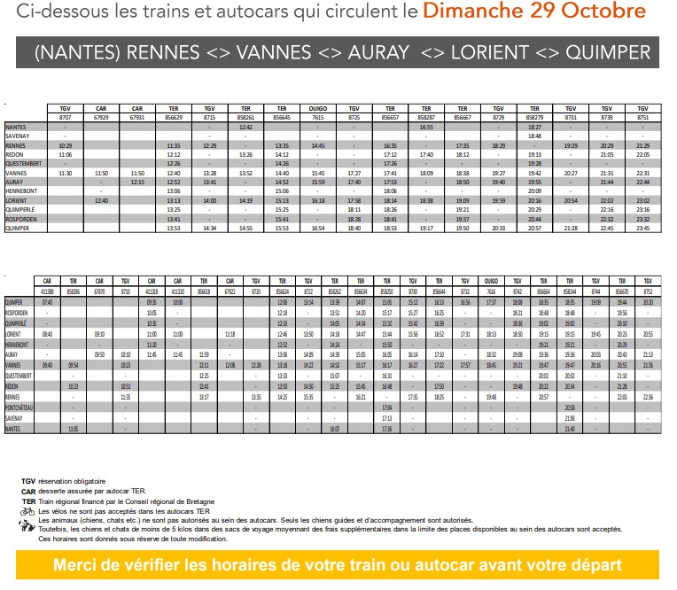 Lorient travaux impacts Rennes Quimper 28 et 29 octobre 2023 Capt1738