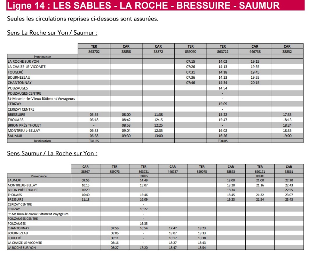 Programme TER Pays de la Loire jeudi 09 mars 2023 Captu450