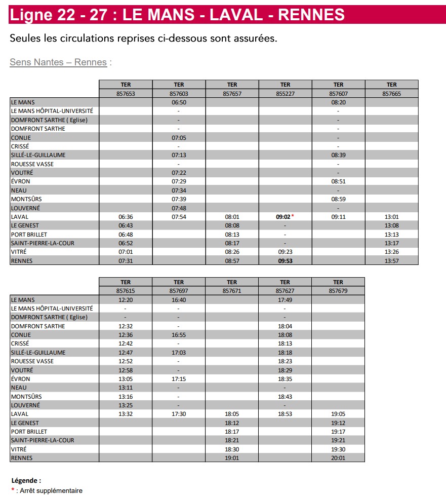 Programme TER Pays de la Loire jeudi 09 mars 2023 Captu454