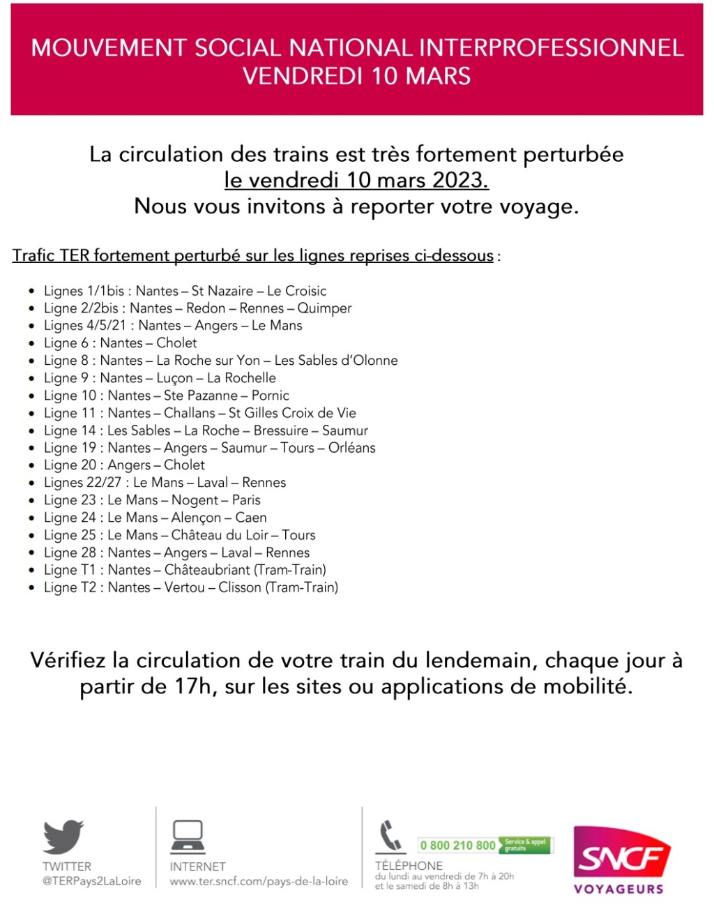Programme TER Pays de la Loire vendredi 10 mars 2023 Captu477