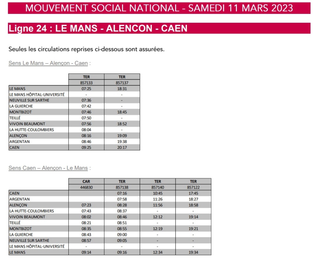 Programme TER Pays de la Loire samedi 11 mars 2023 Captu523