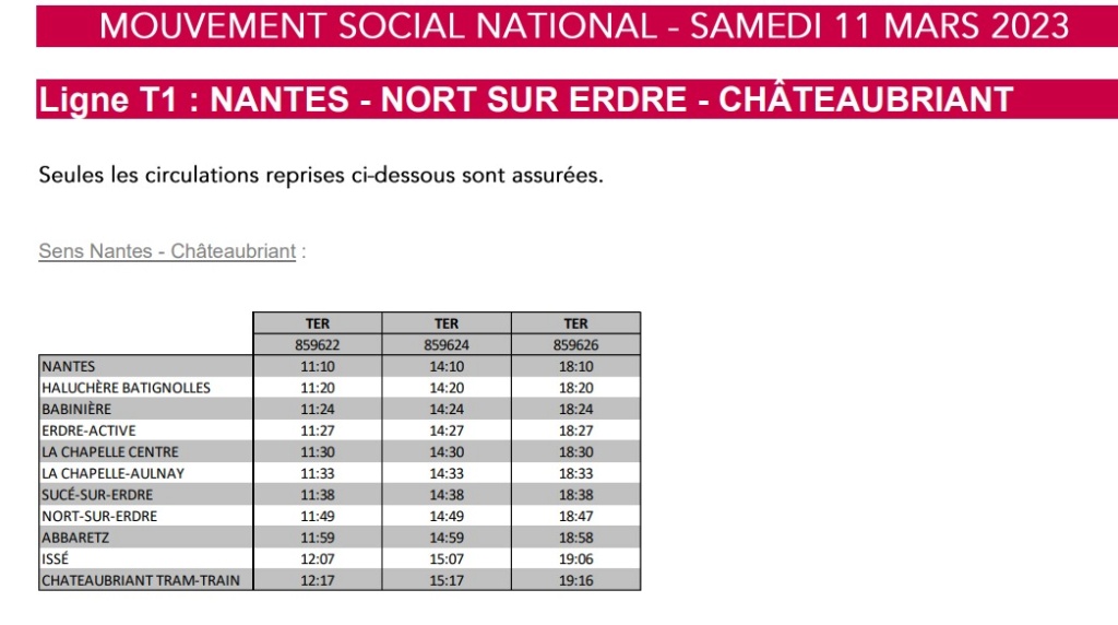 Programme TER Pays de la Loire samedi 11 mars 2023 Captu525