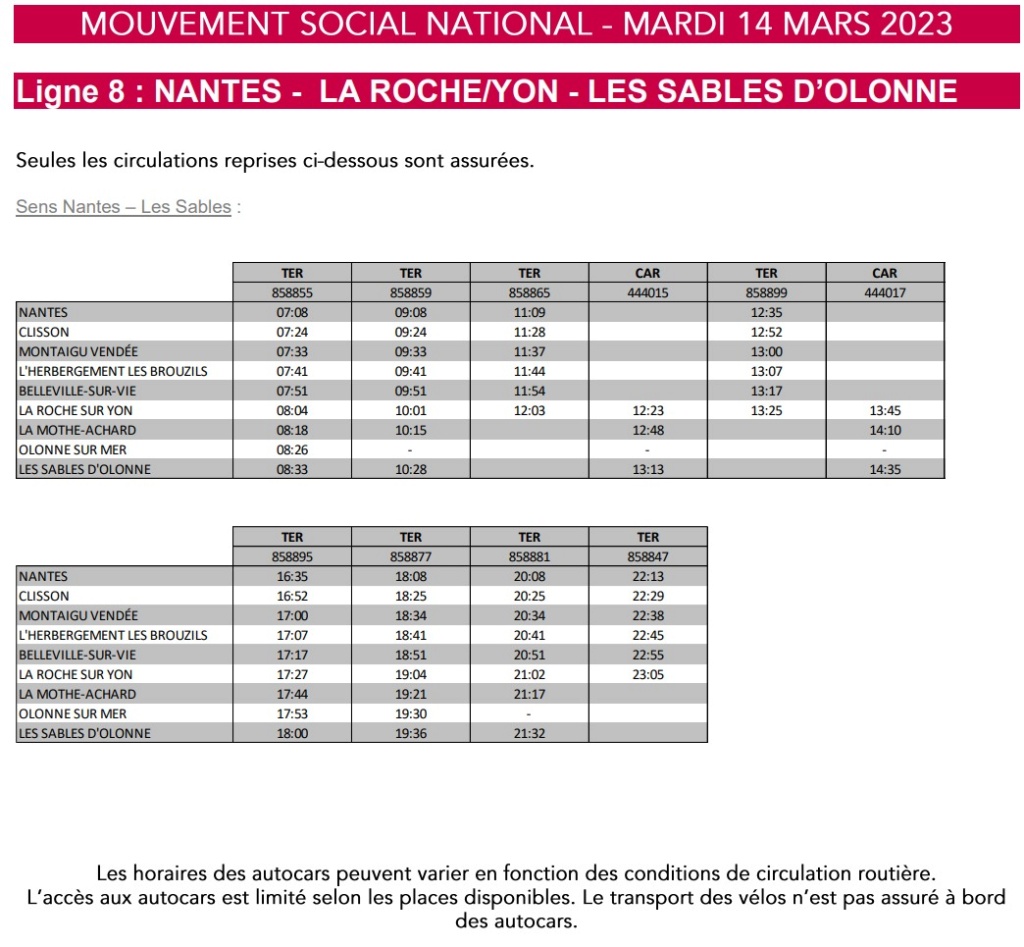 TER Pays de la Loire Programme du mardi 14 mars 2023 Captu610