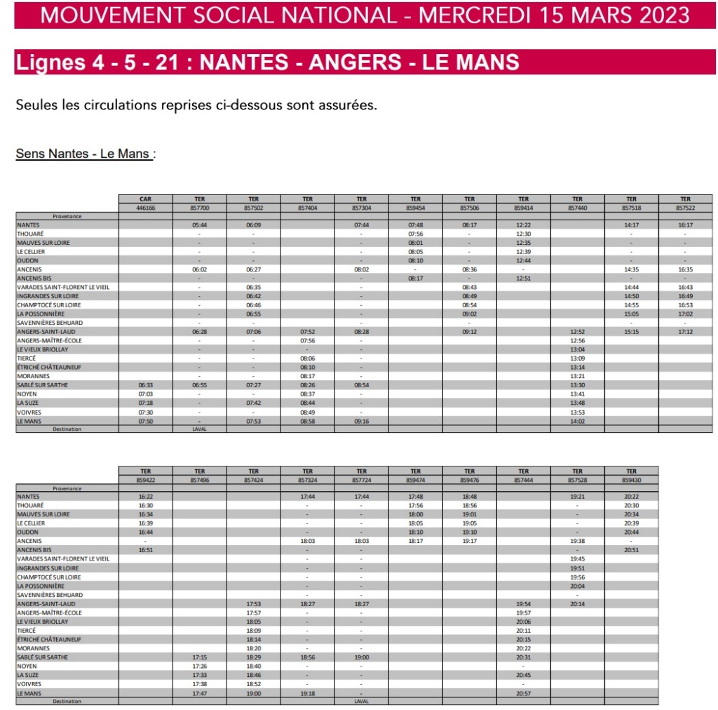 TER Pays de la Loire programme mercredi 15 mars 2023 Captu646