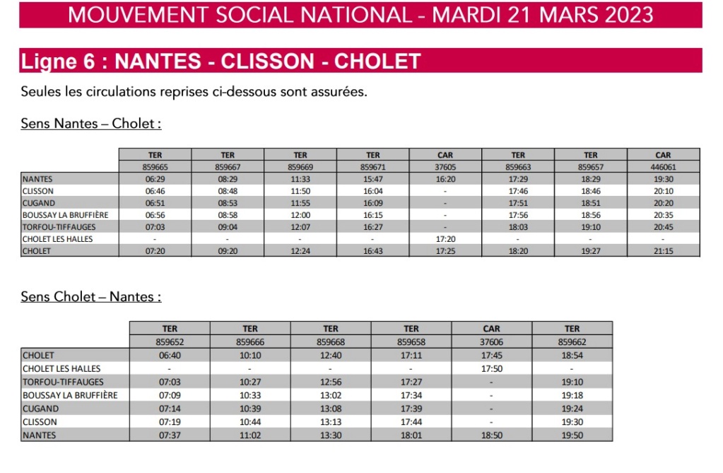 TER Pays de la Loire programme mardi 21 mars 2023 Captu816