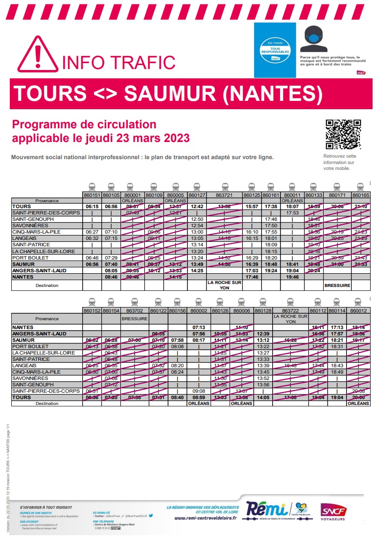 Greves horaires jeudi 23 mars Nantes Tours Captu879