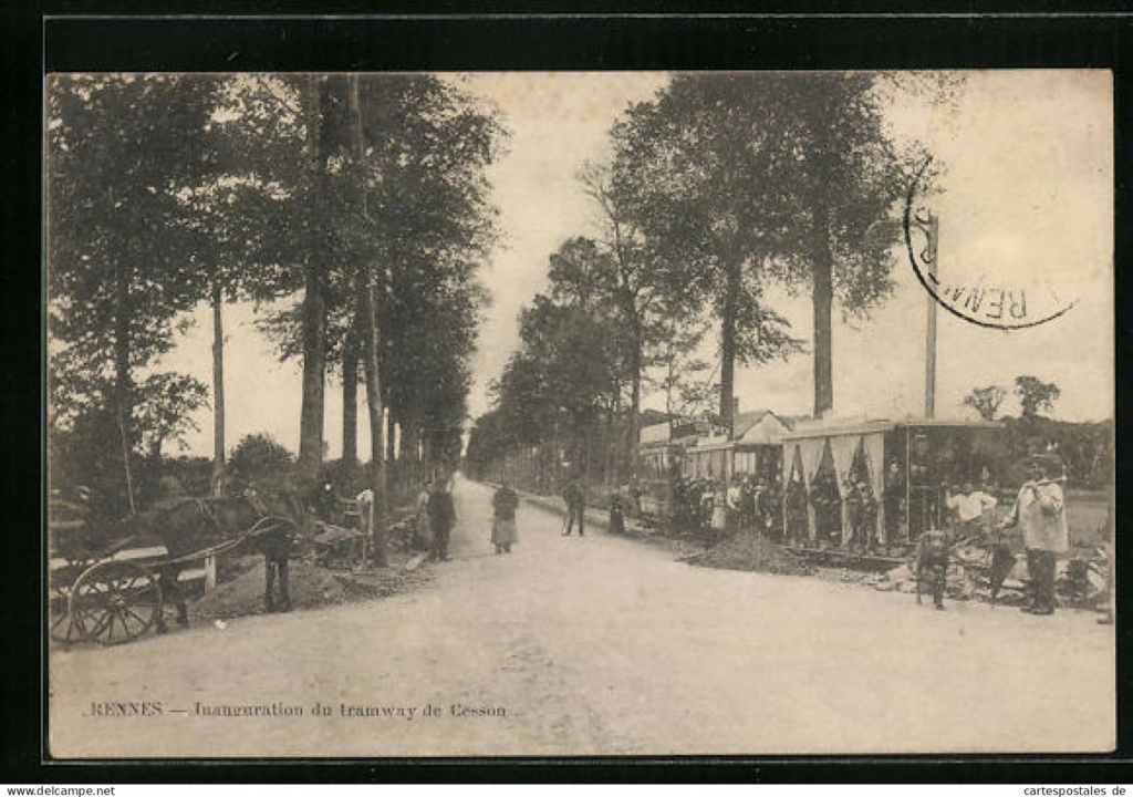 photos anciennes du tramway de Rennes + station des taxis de la gare de Rennes Cesson13