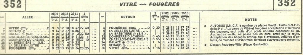 Horaires Chaix ETAT ligne Vitré Fougères Pontorson et SNCF Vitré Fougères Chaix104