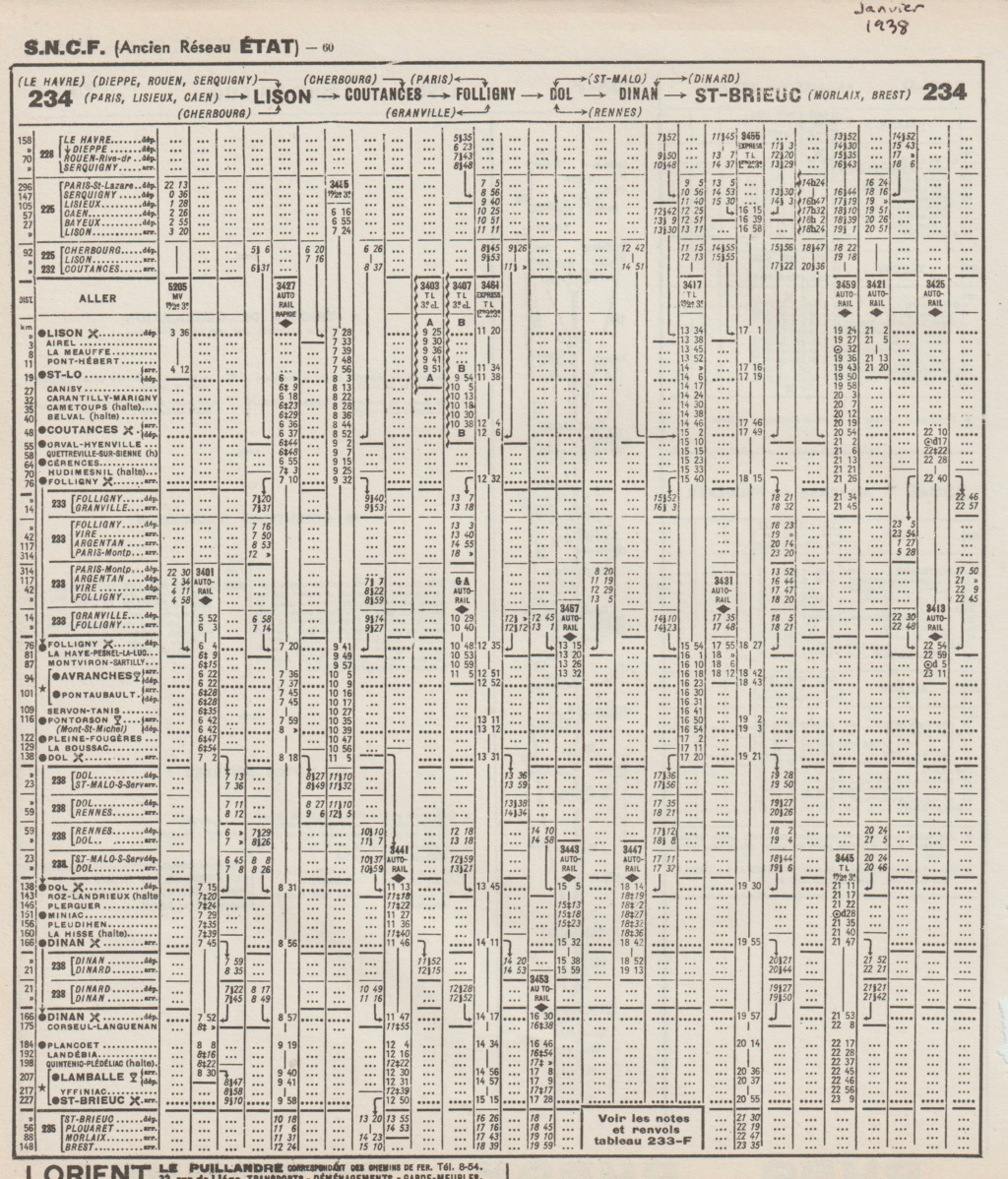 Lamballe Dinan Dol Lison Chaix ETAT mai 1914 SNCF 1956 1970 1971 1972 1974 été 1980 été 1995 sept 2009 Image144