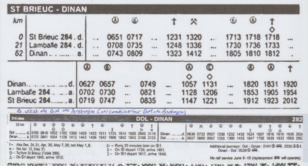 Lamballe Dinan Dol Lison Chaix ETAT mai 1914 SNCF 1956 1970 1971 1972 1974 été 1980 été 1995 sept 2009 Image291