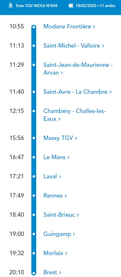 TGV Neige 18 25 février 2023 retour Alpes vers Bretagne Modane10