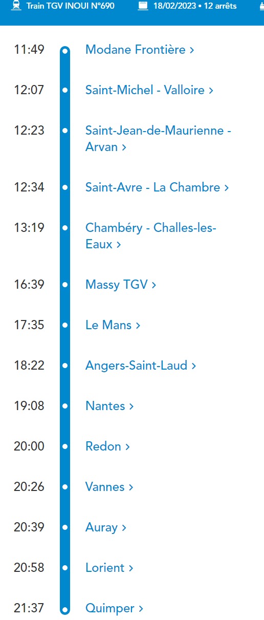 TGV Neige 18 25 février 2023 retour Alpes vers Bretagne Modane11