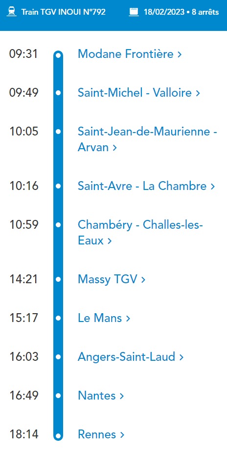 TGV Neige 18 25 février 2023 retour Alpes vers Bretagne Modane12