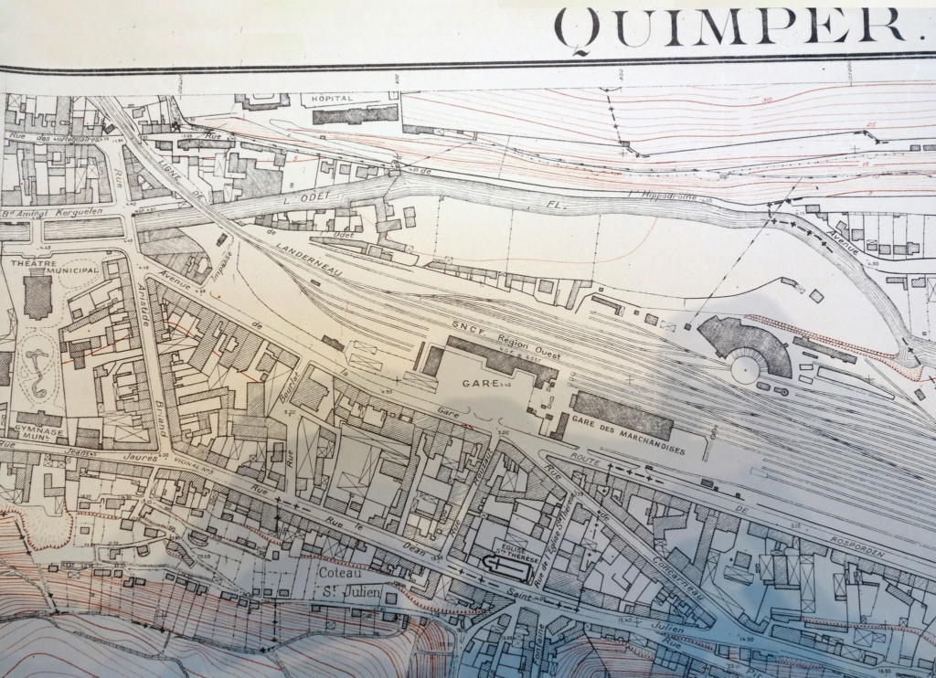 Quimper plan voies gare en 1959 Quimpe57