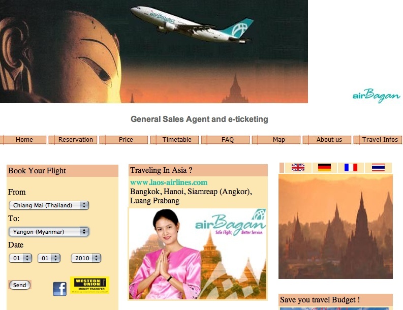 Vols entre Chiang Mai et Rangoon Screen30