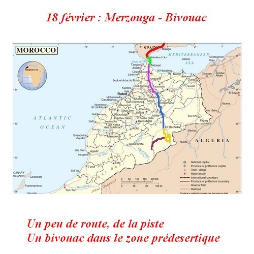 18 fvrier : Merzouga - Bivouac dans la zone prdesertique Cartep23