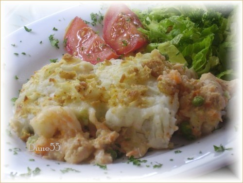 Parmentier de saumon, crevettes et pétoncles Pict0313