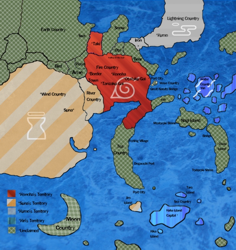 Map of Shinobi Nations TRAVELING RULES Usmap10
