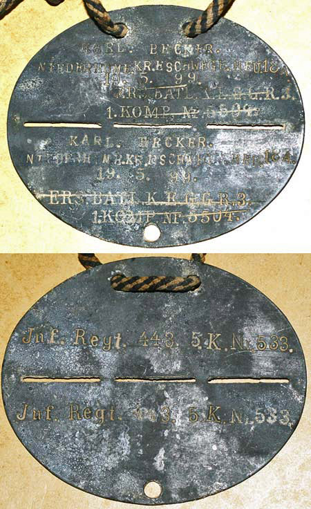 L'évolution des plaques d’identités allemandes 1869-1918  6_0_mi11